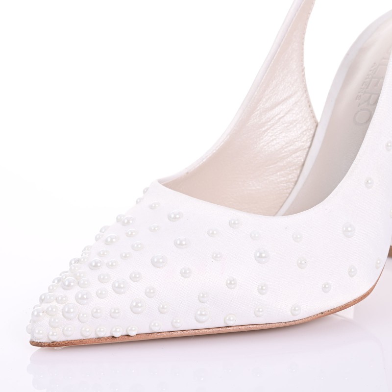 Bridal Pumps White Satin