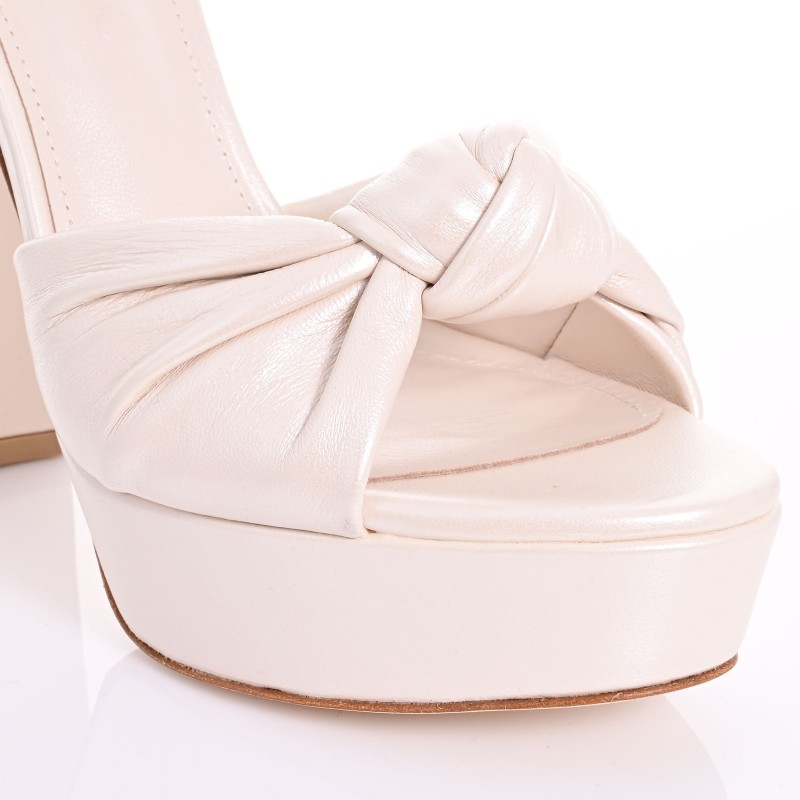 Ivory Leather Bridal Sandals