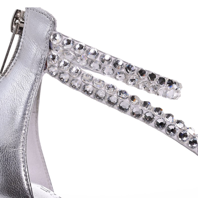 Silver Leather Bridal Sandals