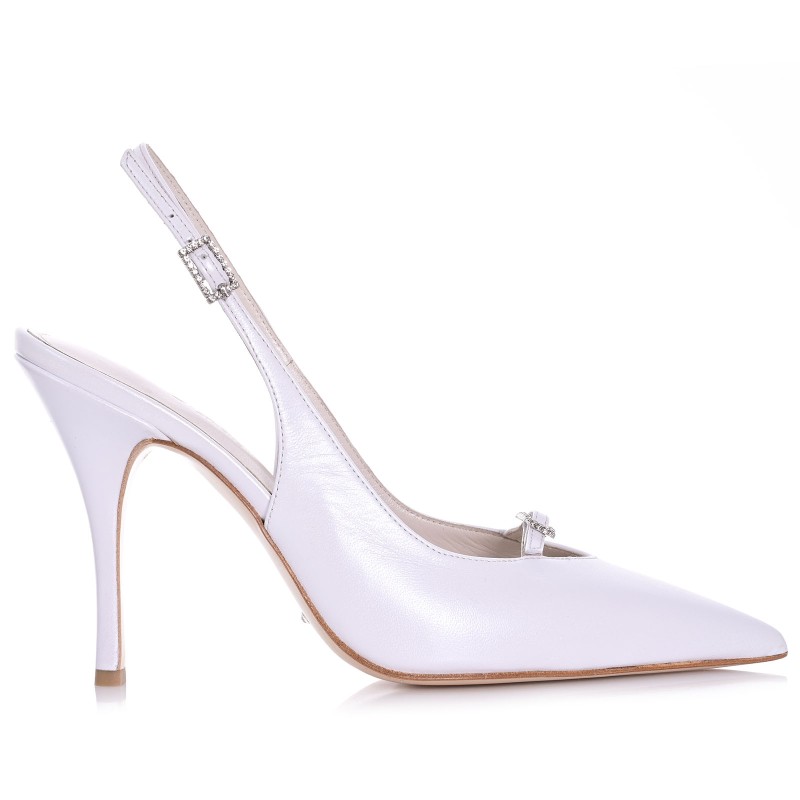Bridal Heels White Pearl Leather