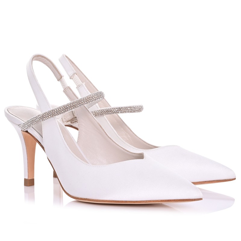 Bridal Pumps White Satin