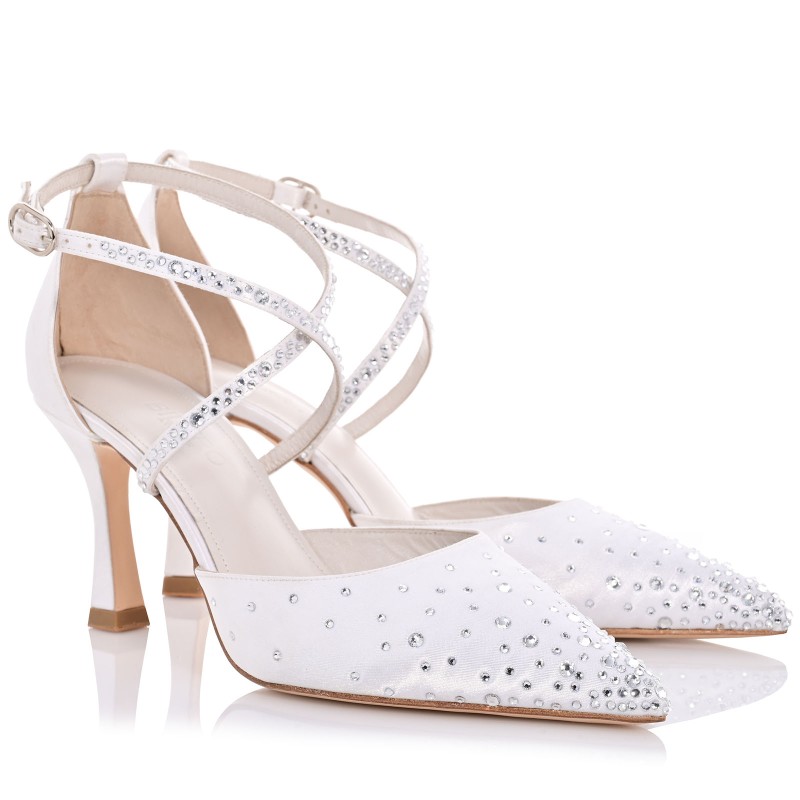 Bridal Pumps White Satin