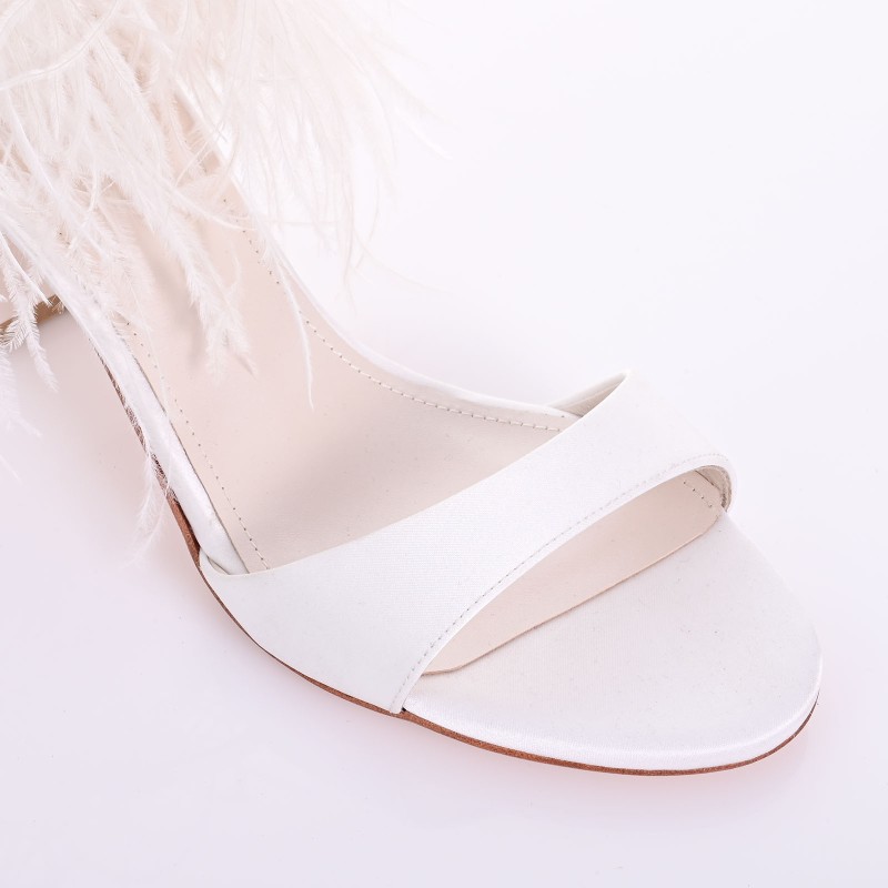 White Satin Bridal Sandals