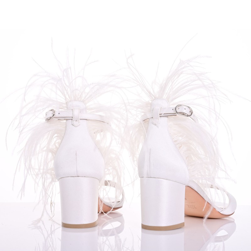 White Satin Bridal Sandals