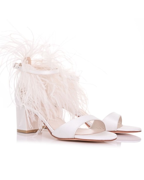 White Satin Bridal Sandals