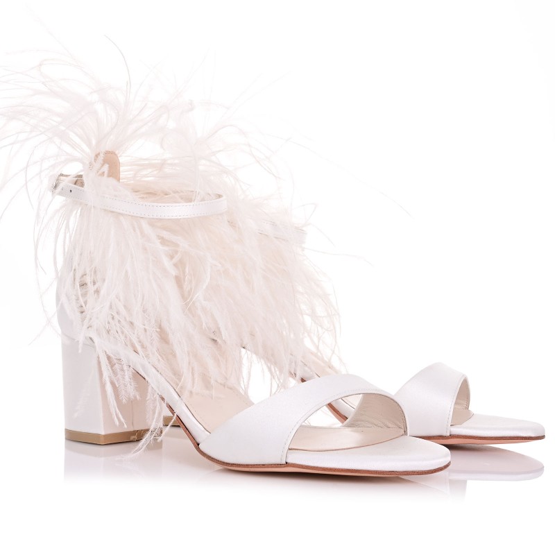 White Satin Bridal Sandals