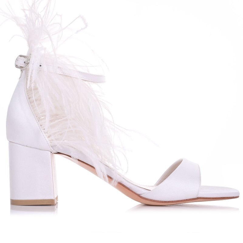 White Satin Bridal Sandals
