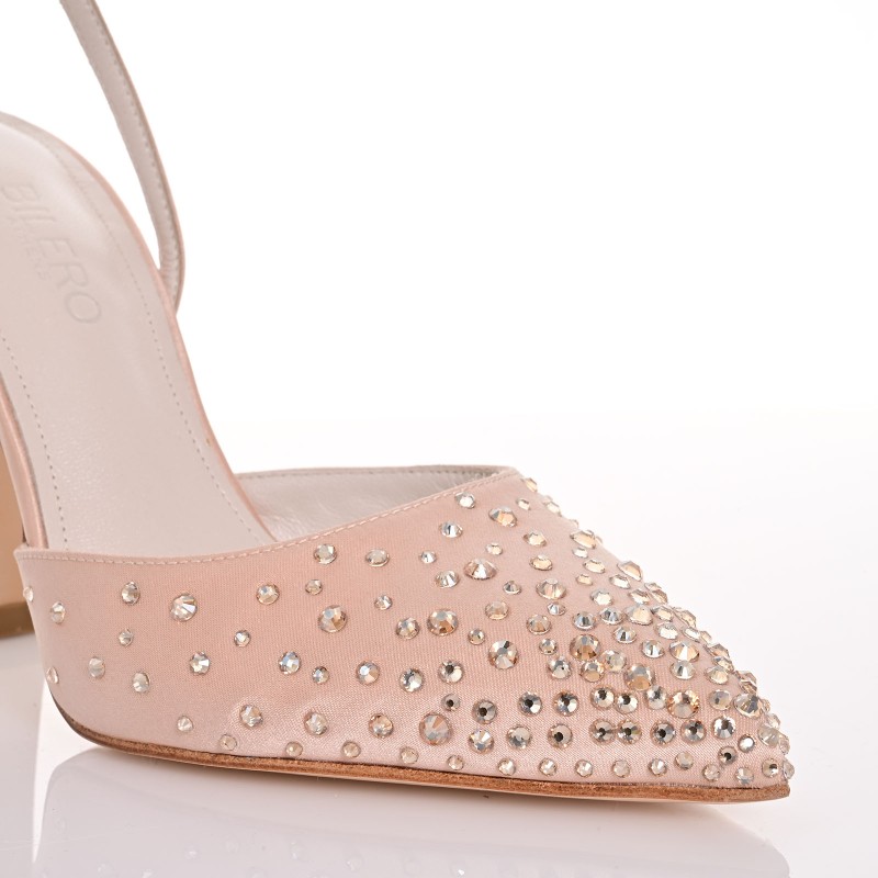 Beige Satin Bridal Heels with 9.5cm Heel