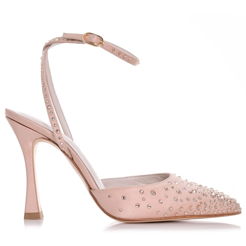 Beige Satin Bridal Heels with 9.5cm Heel
