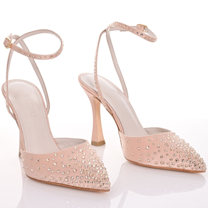 Beige Satin Bridal Heels with 9.5cm Heel
