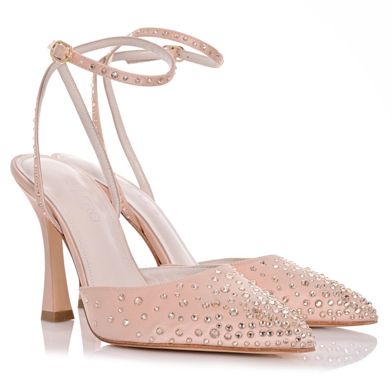 Beige Satin Bridal Heels with 9.5cm Heel