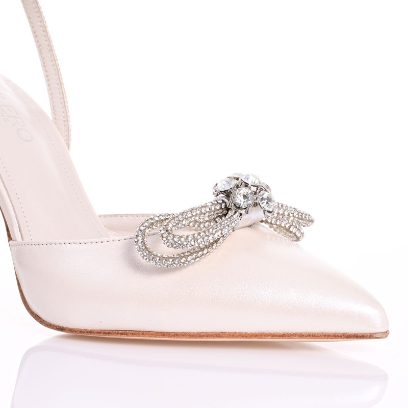 Ivory Leather Bridal Pumps
