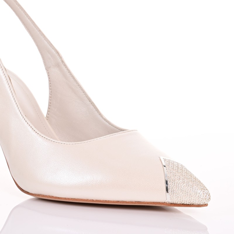Ivory Pearl Leather Bridal Pumps