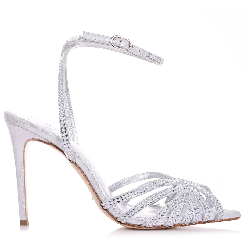 Bridal Sandals Silver Leather