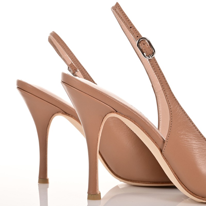 Women Pumps Taupe Leather