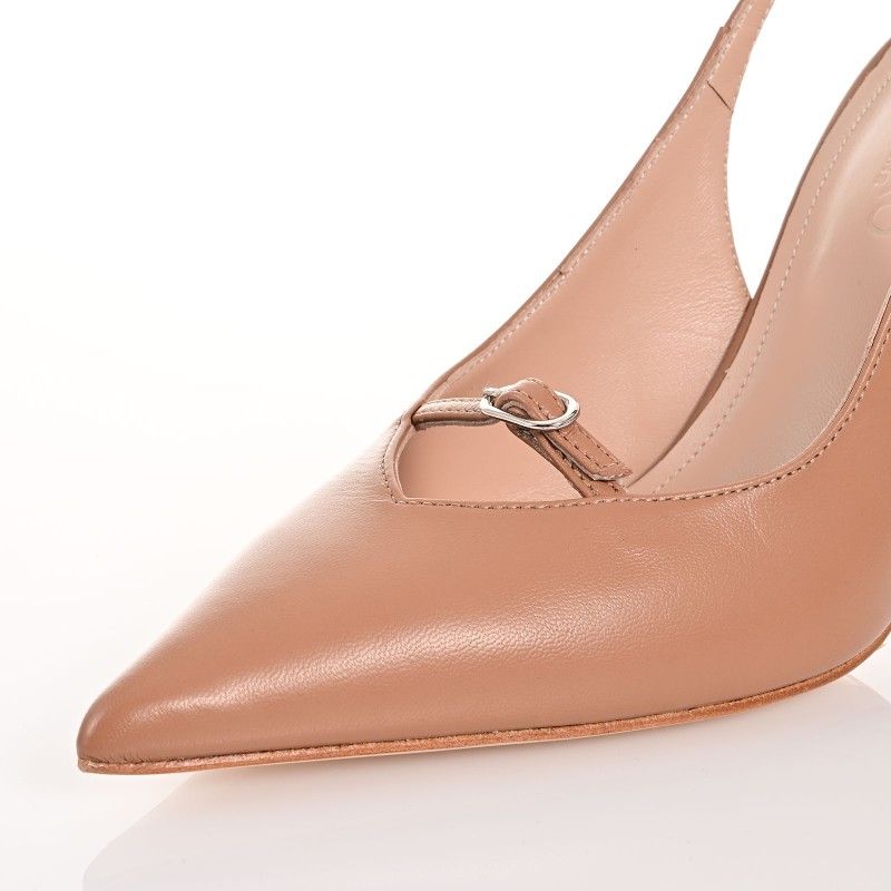 Women Pumps Taupe Leather