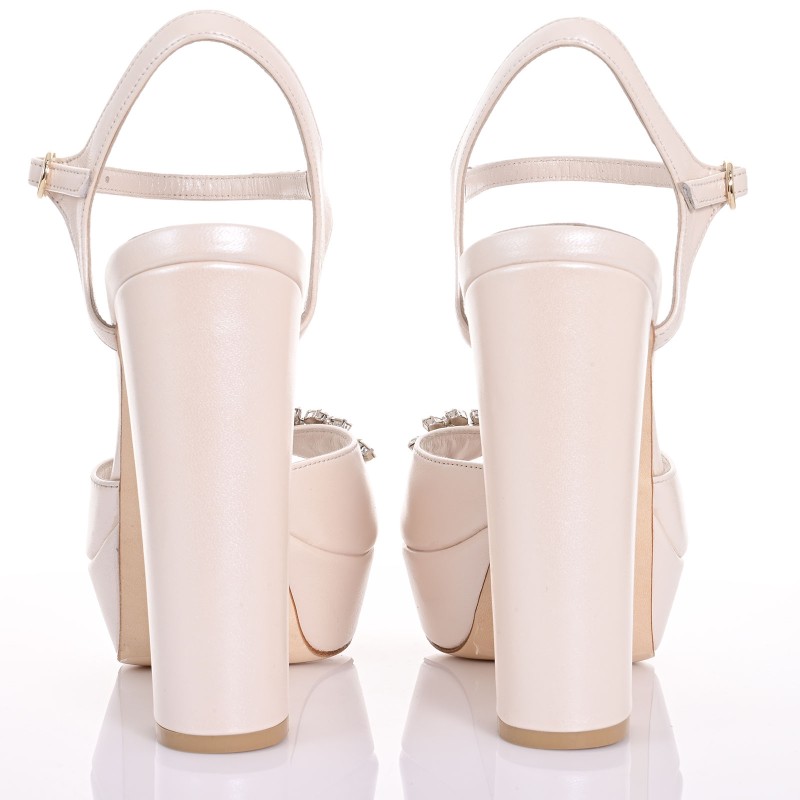 Bridal Sandals Ivory Leather