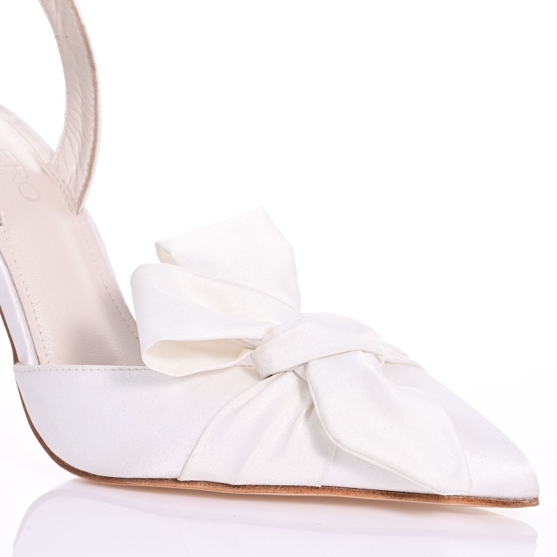 White Satin Bridal Pumps