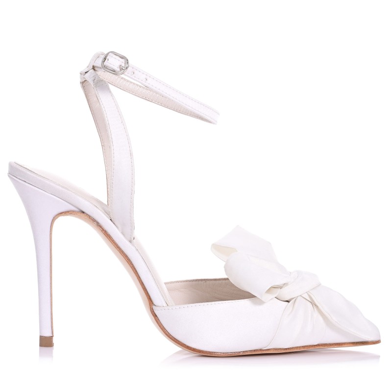 White Satin Bridal Pumps
