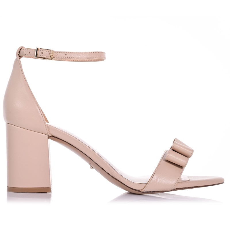 Women Sandals Nude Leather