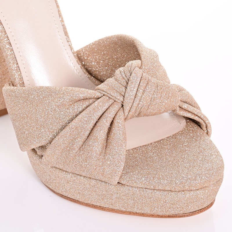 Bridal Sandals Gold Glitter