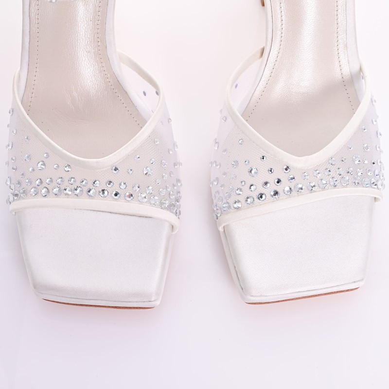 White Satin Bridal Sandals