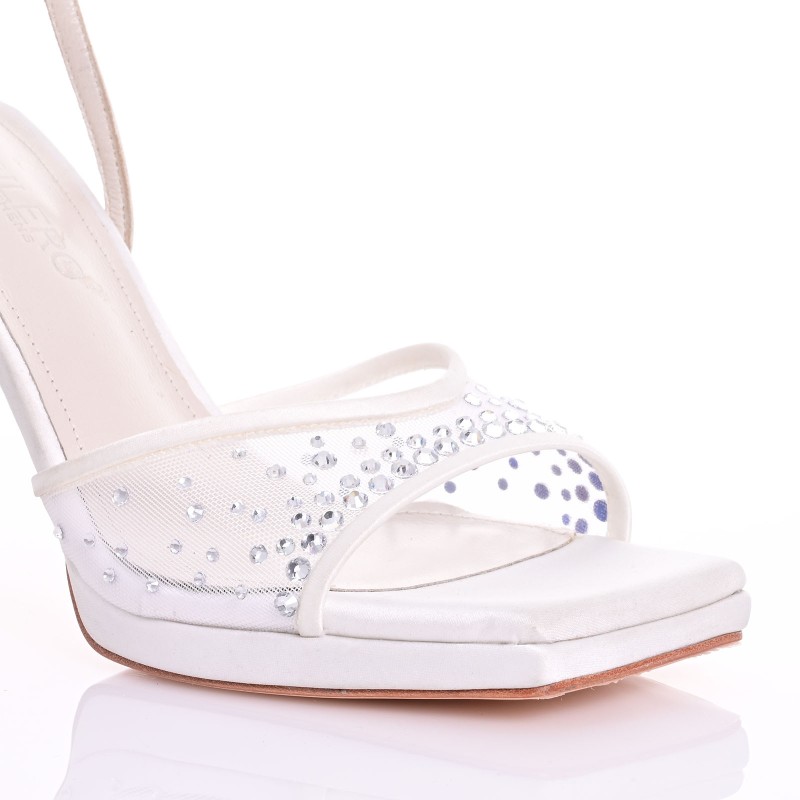 White Satin Bridal Sandals
