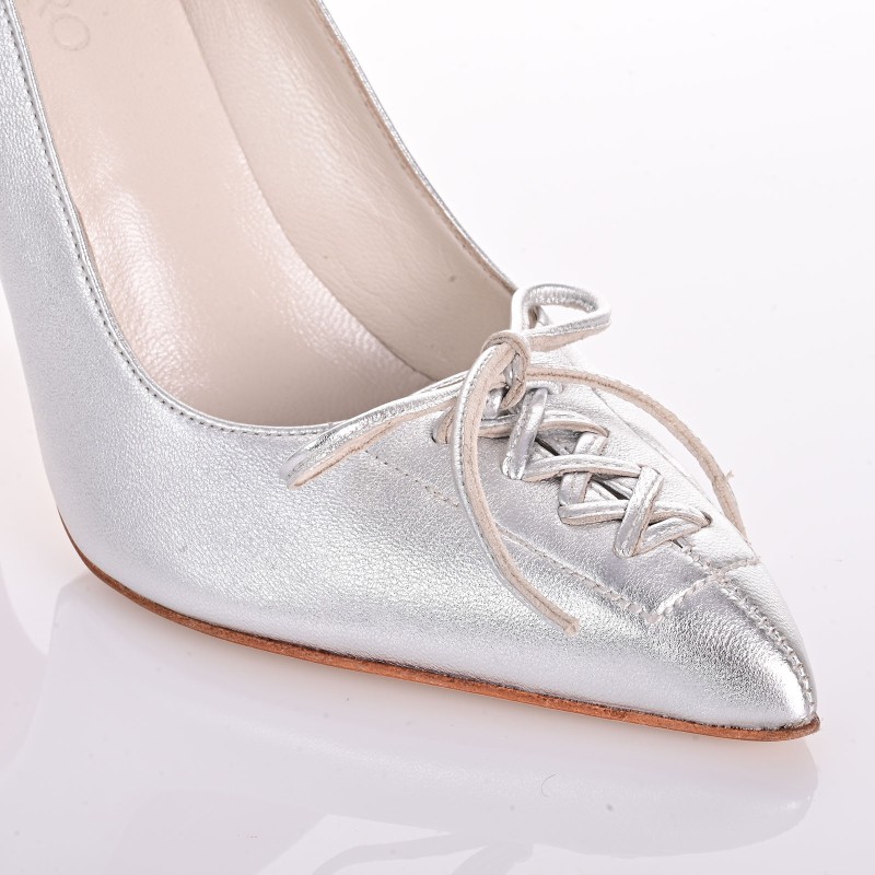 Bridal Heels Silver Leather