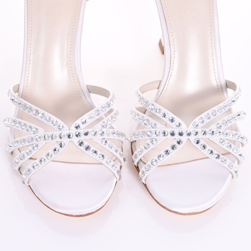 White Satin Bridal Sandals