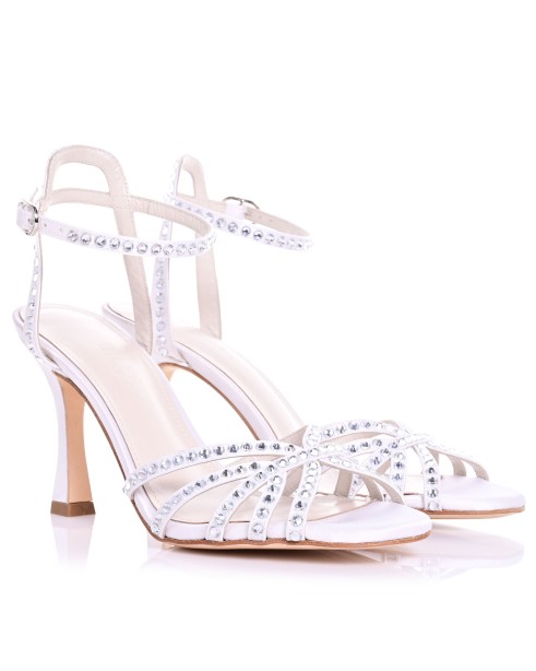 White Satin Bridal Sandals