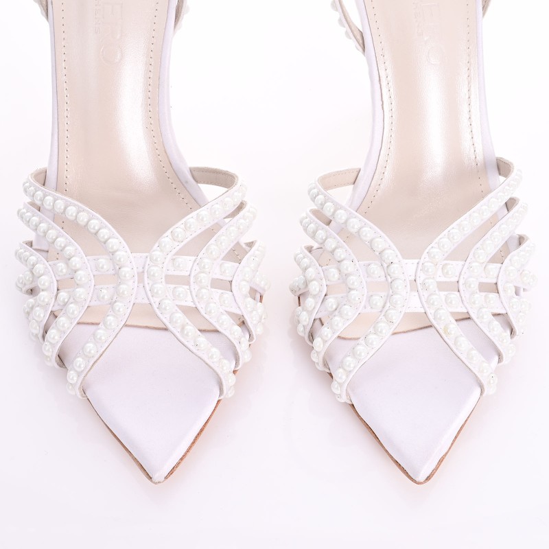 White Satin Bridal Sandals