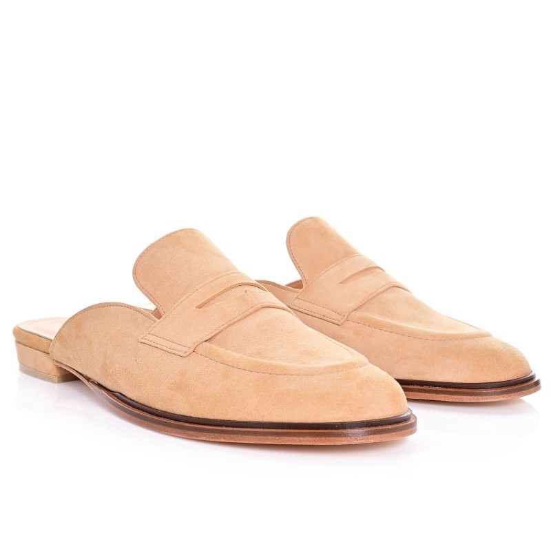 Women's Mules Biscuit Suede Leather