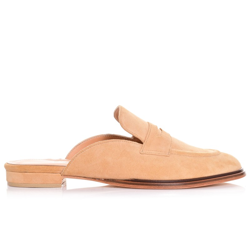 Women's Mules Biscuit Suede Leather