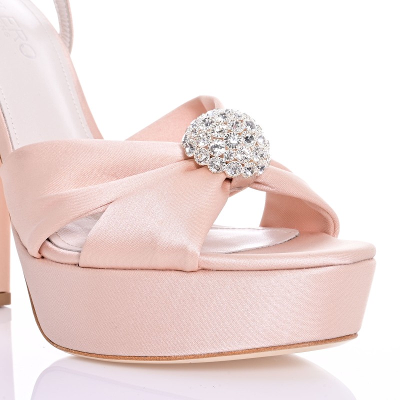 Beige Satin Bridal Sandals