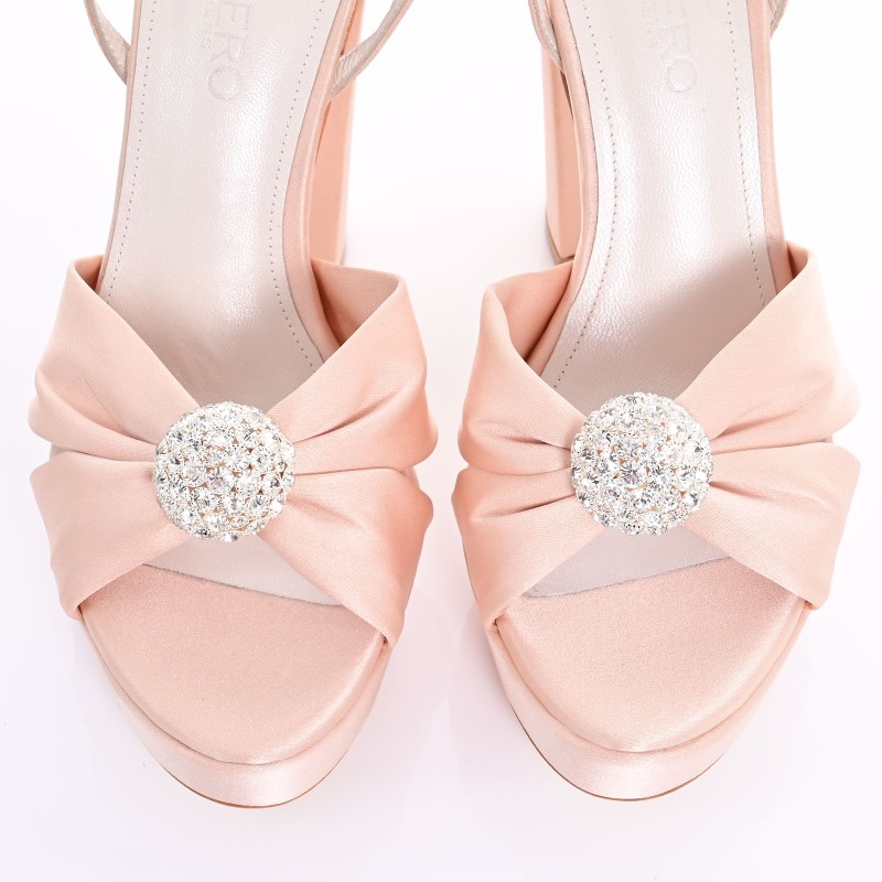 Beige Satin Bridal Sandals