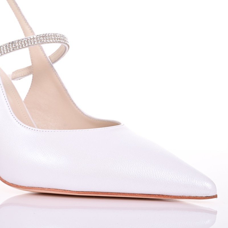 Bridal Heels White Pearl Leather