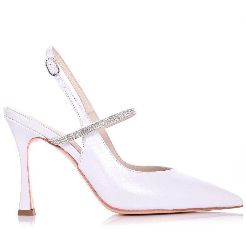 Bridal Heels White Pearl Leather