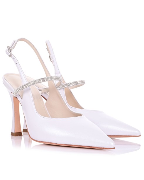 Bridal Heels White Pearl Leather
