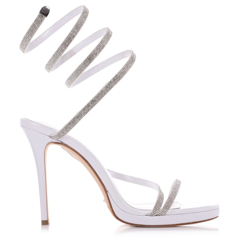 Bridal Sandals White Pearl Leather