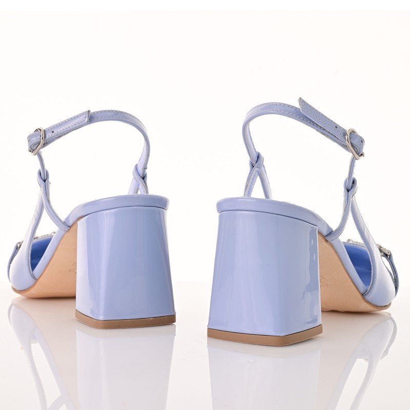 Women's Blue Patent Leather Pumps