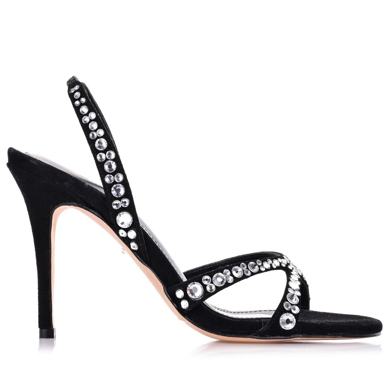 Women's Sandals Black Suede Leather