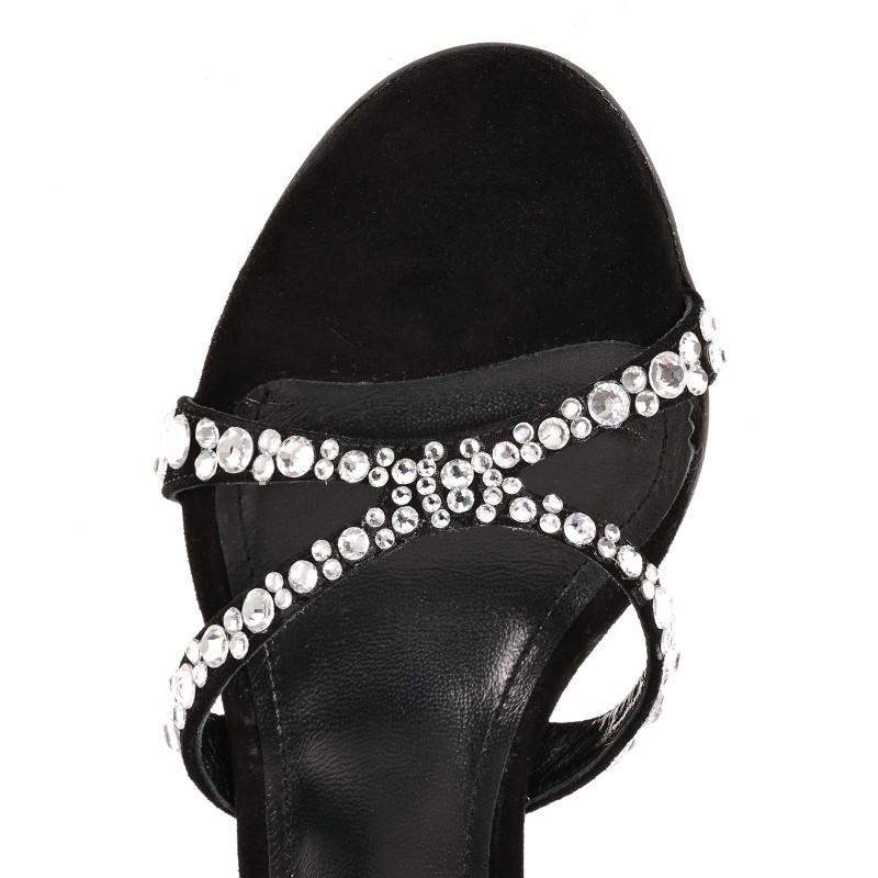Women's Sandals Black Suede Leather