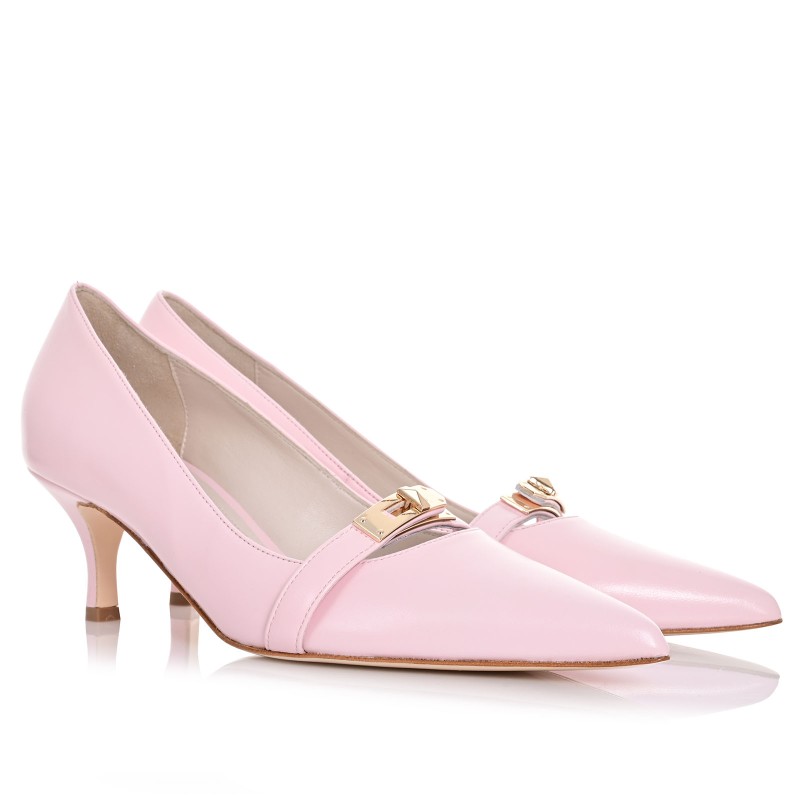 Women's Pink Leather Pumps