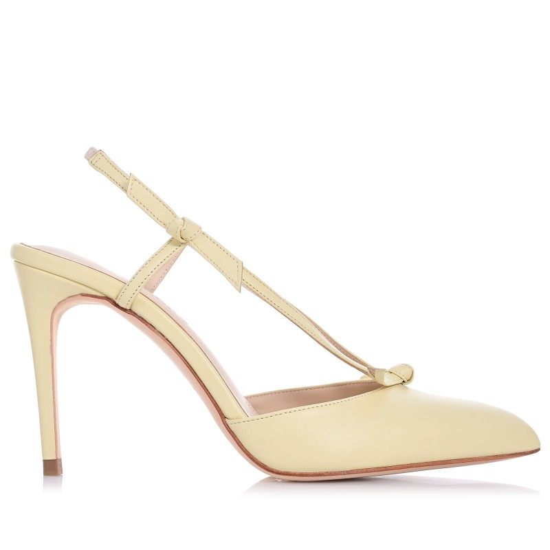 Women's Yellow Leather Pumps