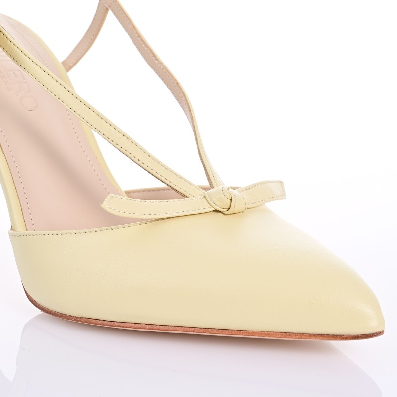 Women's Yellow Leather Pumps