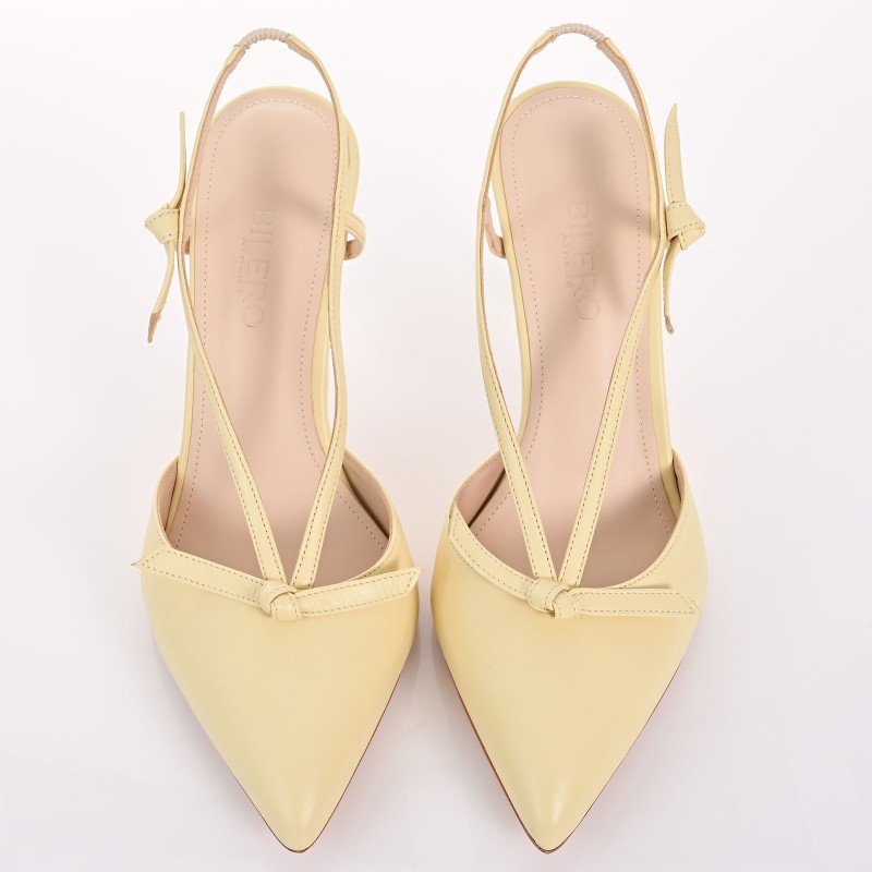 Women's Yellow Leather Pumps