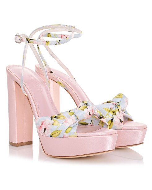 Women's Pink Satin Sandals