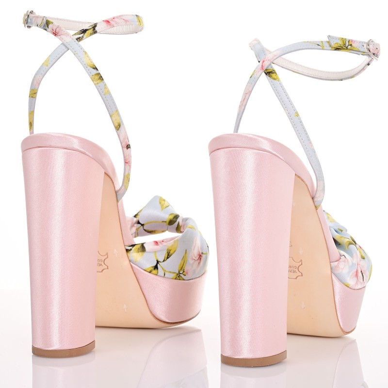 Women's Pink Satin Sandals