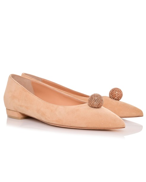 Women Biscuit Suede Ballet Flats