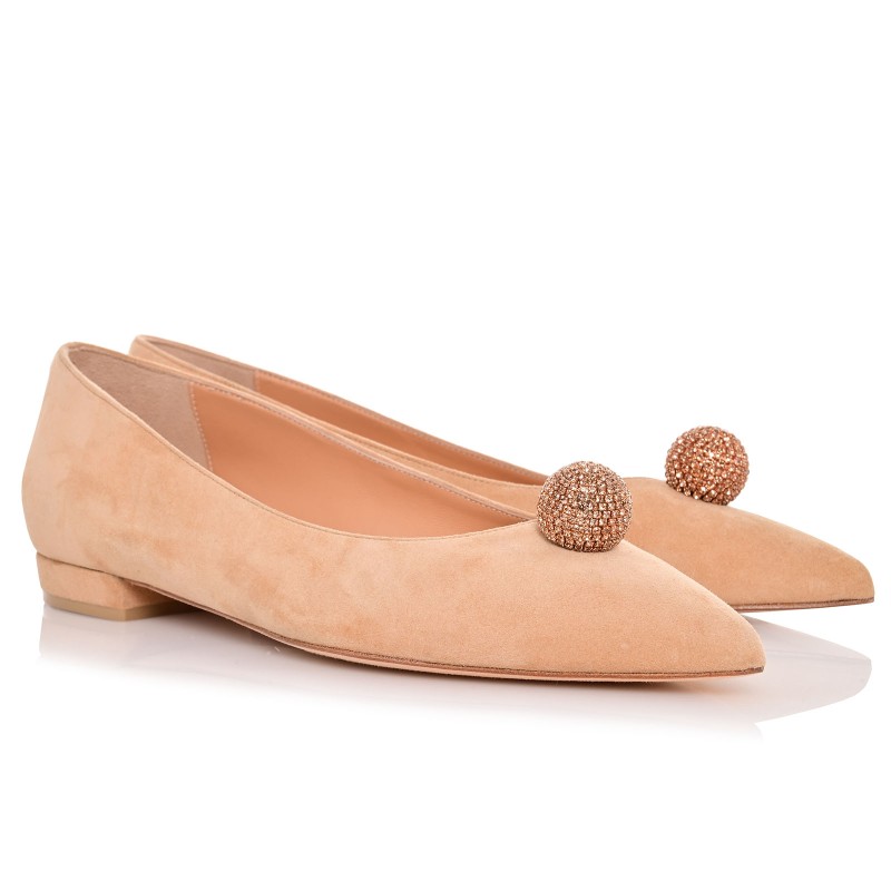 Women Biscuit Suede Ballet Flats